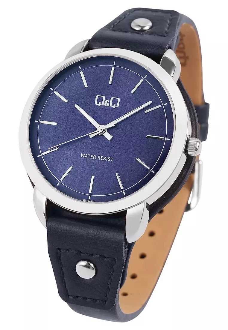 Q&Q - Jam Tangan Wanita - Navy Blue - Leather Strap - QB19J302Y