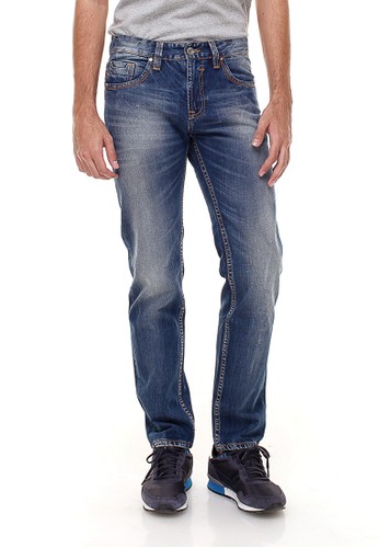 LGS - Slim Fit - Jeans Panjang - Whisker Detail - Biru