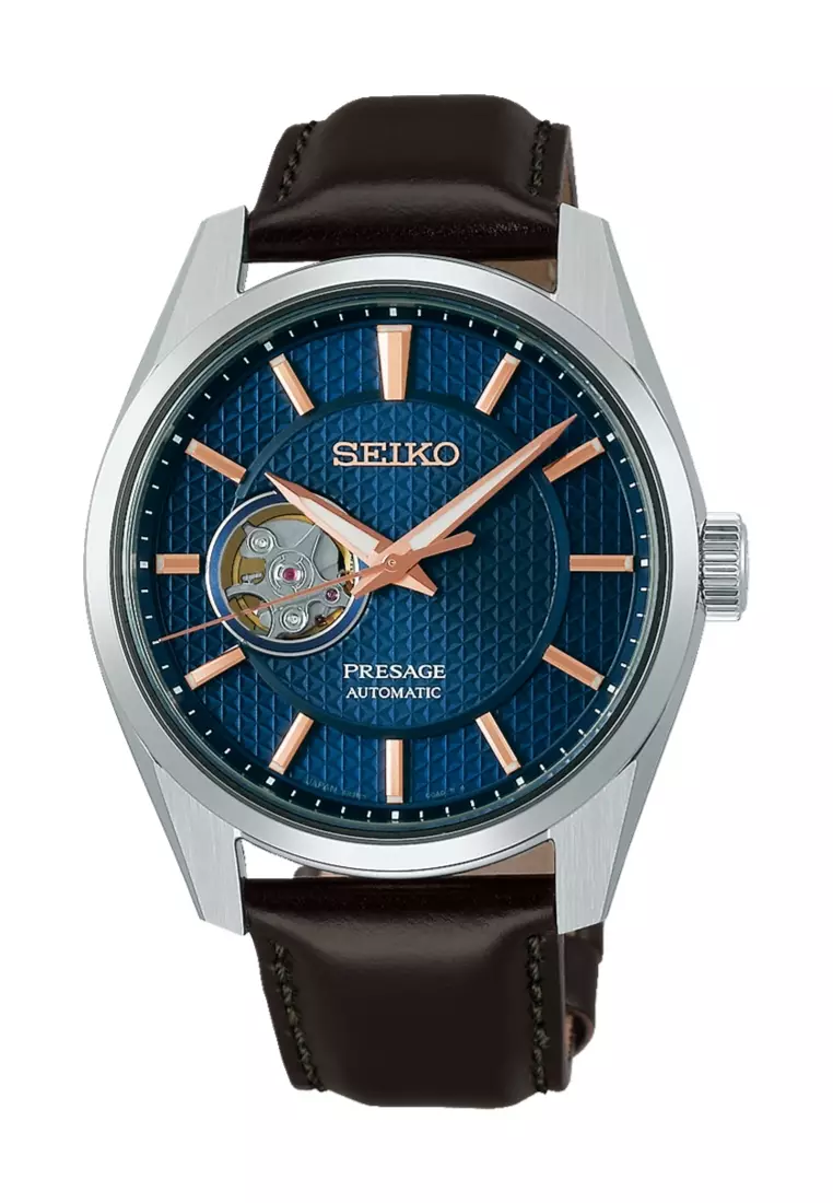 Seiko Presage Sharp Edged ‘Midnight’ Blue Dial Open Heart Design Automatic Watch SPB311J1