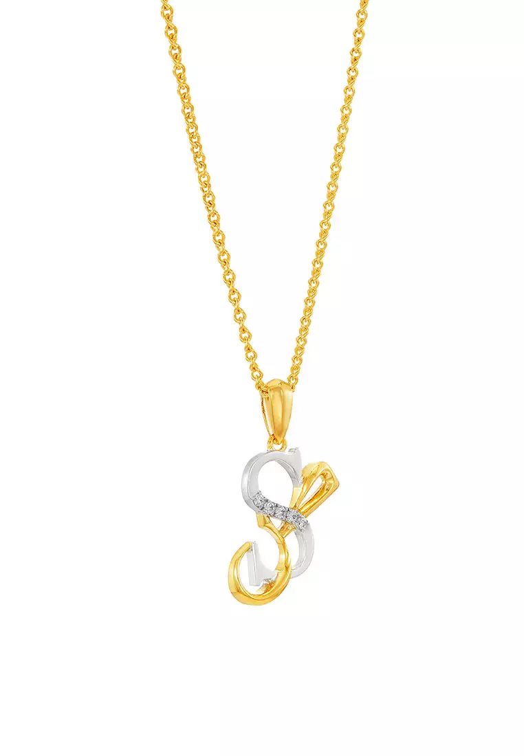 HABIB TULUS | Diamond Necklace in 375/9K Yellow and White Gold (Alphabet) 560710724(S-SOD)-YG