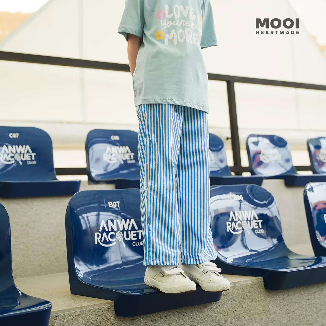 Mooi Celana Panjang Anak Perempuan Manda Striped Pants - Pink Tua