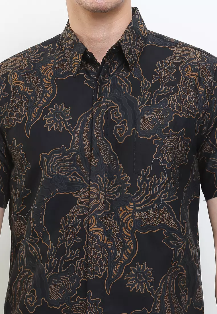 BATIK TALENTA EXCLUSIVE Lengan pendek slimfit bunga kembng  spt