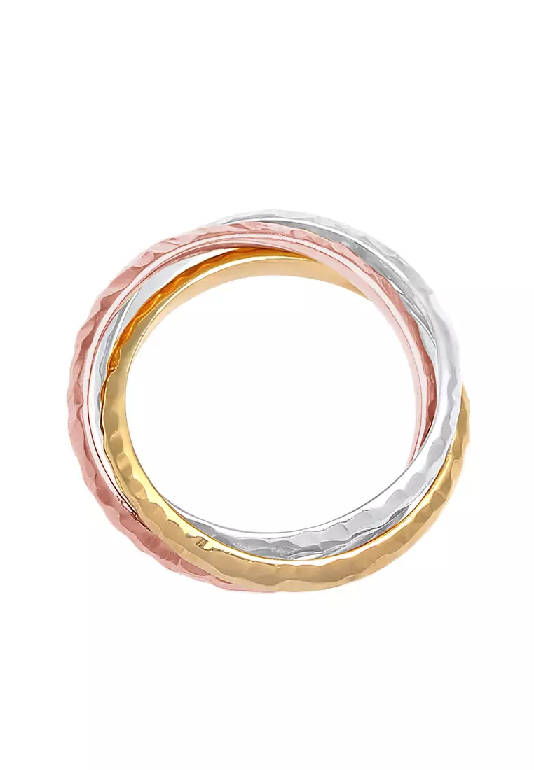 Ring Changing Ring Basic Classic Hammered Trend RoseGold Plated