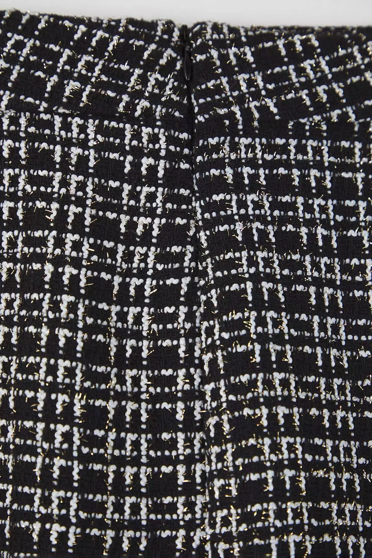 Black Tweed Short/Mini Glittery Woven Plus Size Skirt