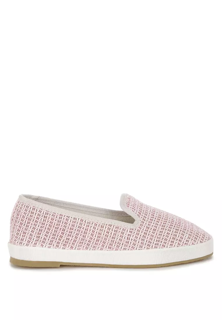 Sepatu Slip-On Ujung Bulat Warna Pink