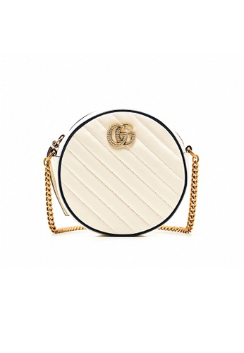 Buy GUCCI Gucci GG Marmont Mini Round Shoulder Bag in White | ZALORA HK