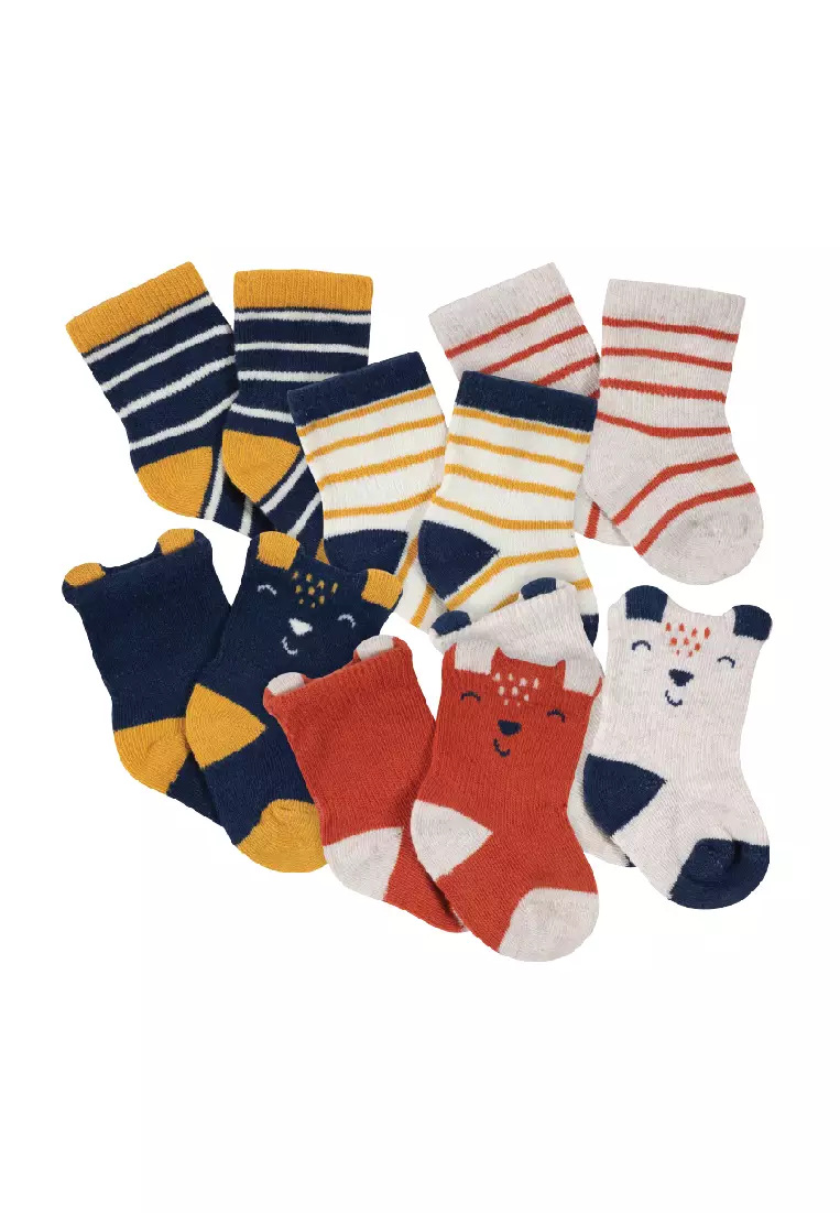 Gerber Baby Girl Wiggle Proof Socks, 4-Pack (Newborn - 0/6M) 