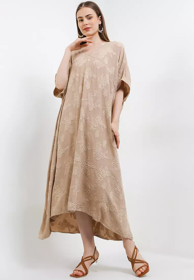 V Neck Flo Jacq Kaftan