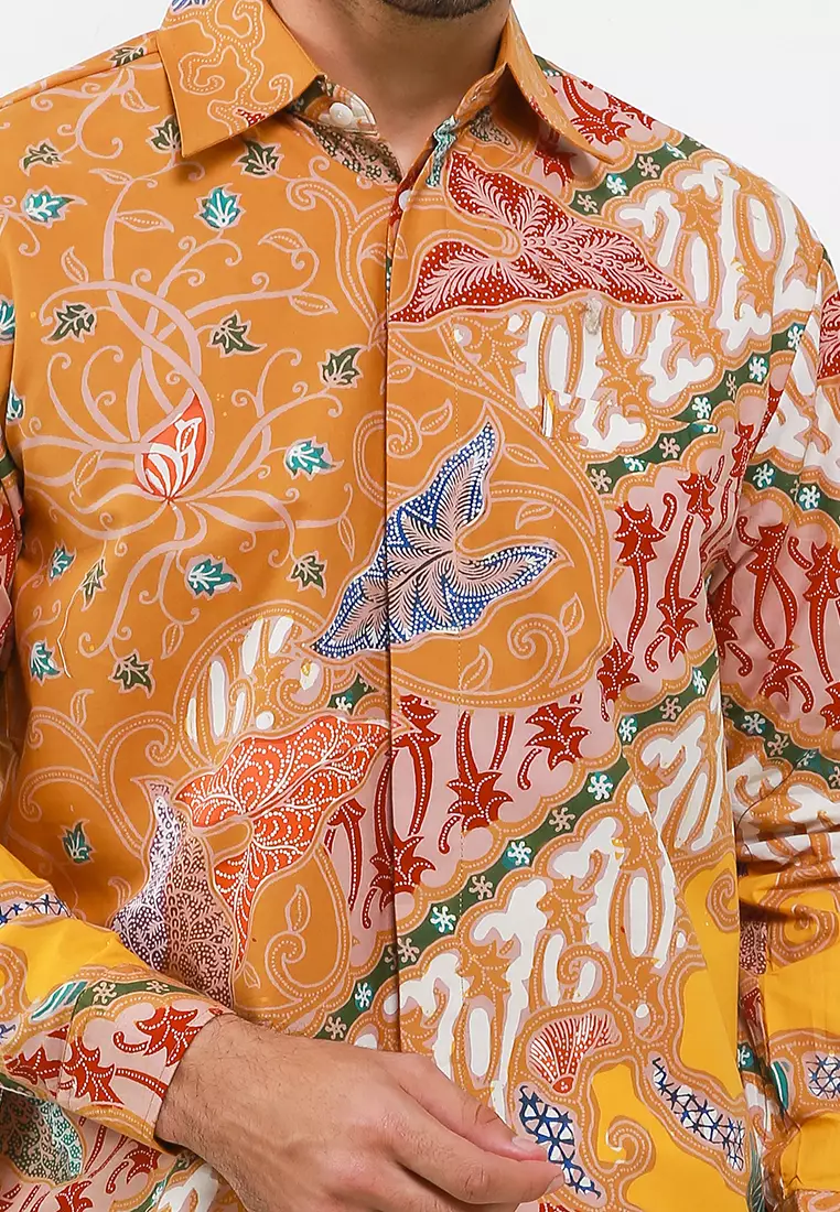 Jiwatrisna Kemeja Batik Tulis Premium Pria Casual Modern Lengan Panjang