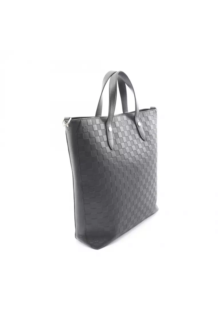 Pre-Loved Louis Vuitton Apollo tote Damier Infini onyx 2WAY Handbag tote bag leather black