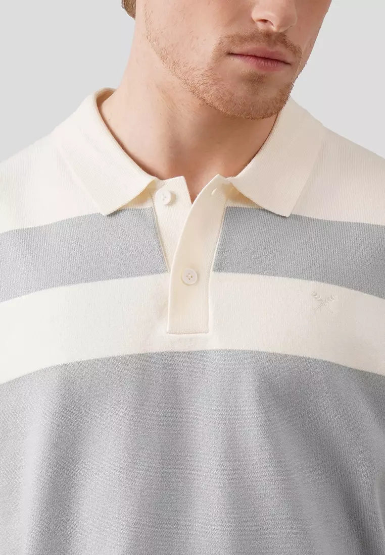 Regular Fit Color-Block Polo Shirt In Flat Knit