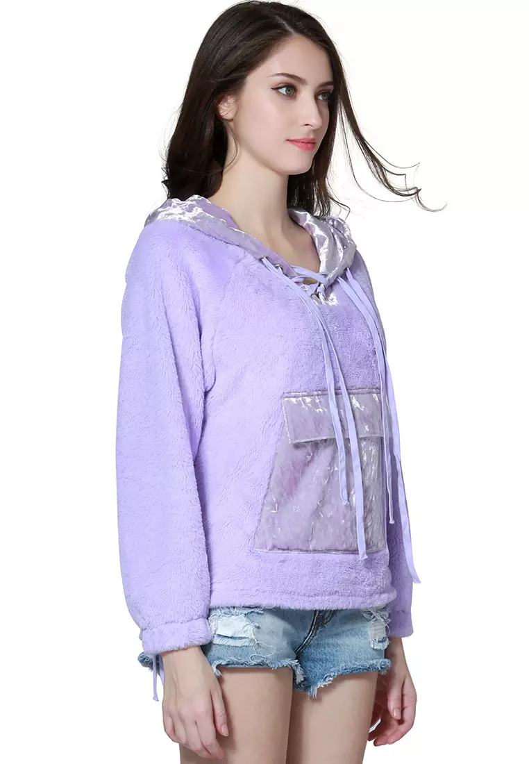 Purple clearance fur hoodie