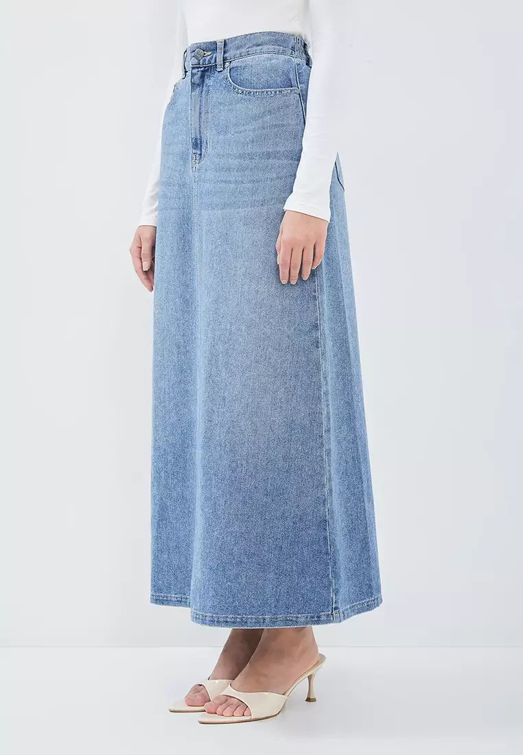 DUST Rok Denim A-Line Numara Blue (D. 21157)