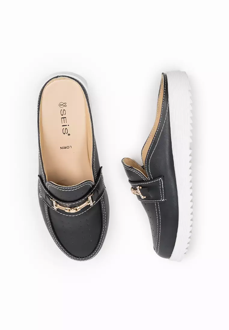 SEIS Lorin Sandal Wanita Slip On - BLACK