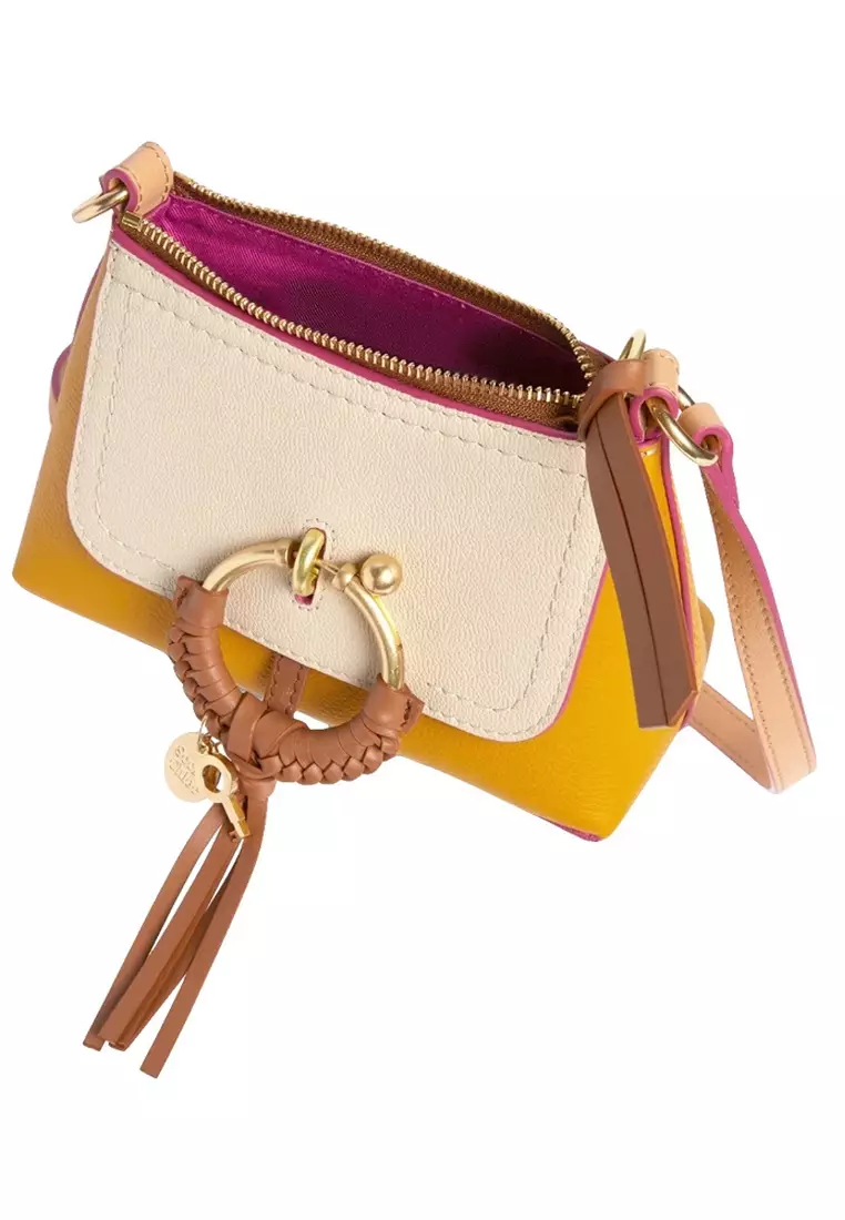 Mini Joan In Grained Cowhide Crossbody Bag for Women in Cement Beige