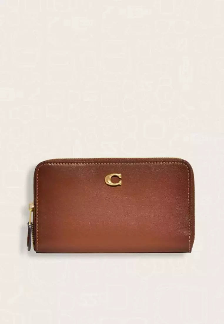 Jual Coach Coach Medium Zip Around Wallet Saddle Original 2025
