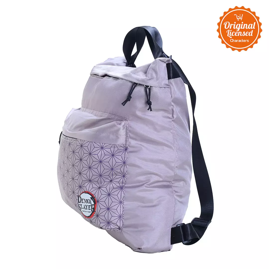 Demon Slayer 3 Way Bag (Totebag, Backpack, Handbag) - Ungu Muda 42x40 cm