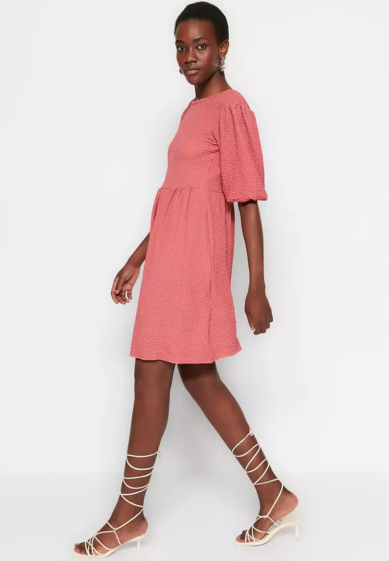 Tie Back Balloon Sleeve Dress
