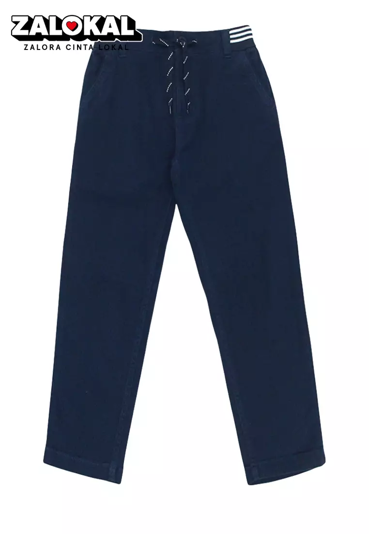 Long Pants/ Celana Panjang Anak Laki/ Rodeo Junior Navy Pants With Elastic Waist