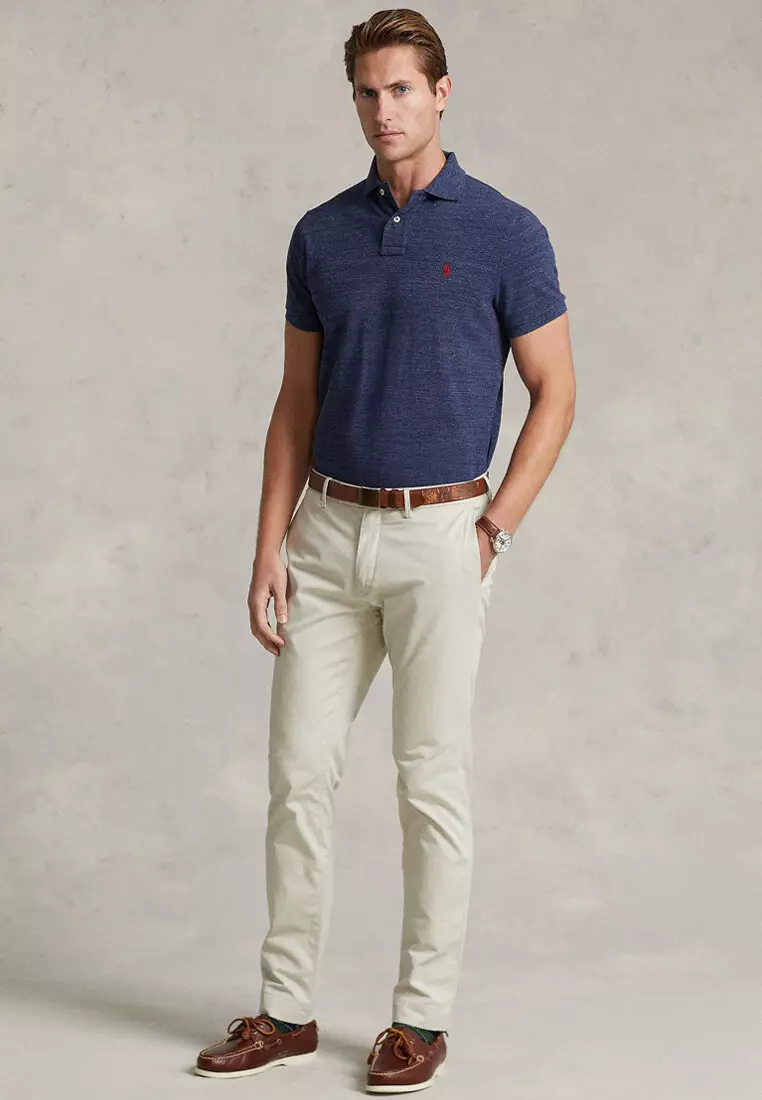 Custom Slim Fit Mesh Short Sleeve Polo Shirt