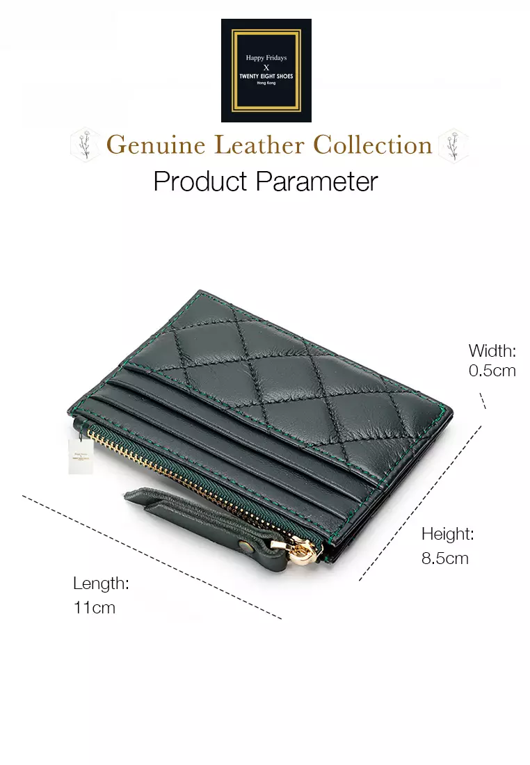 Quilted Sheepskin Card Holder Zip Purse JW YT-09