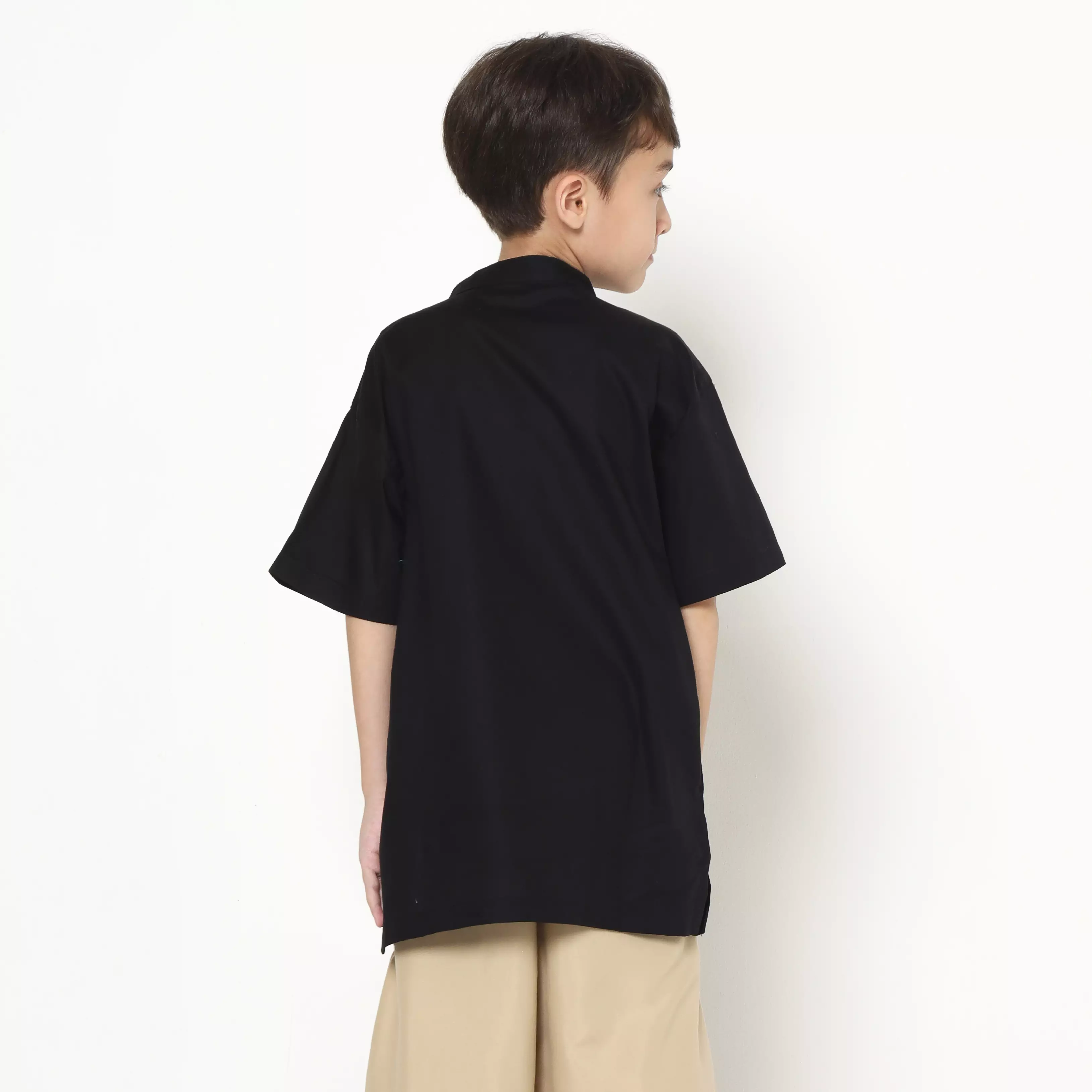 Baju Koko Set Anak Laki Bordir Bintang Black - AMAZING