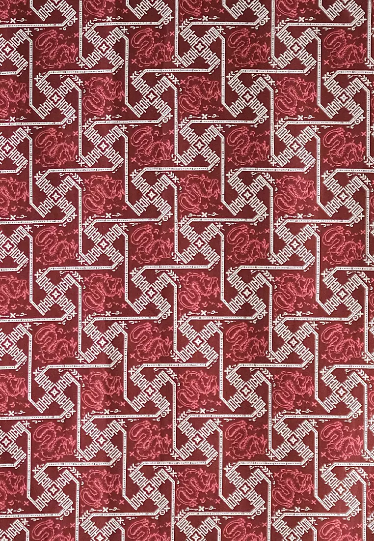 My Aksa Kain Batik Print Katun Primis Naga Cita Merah