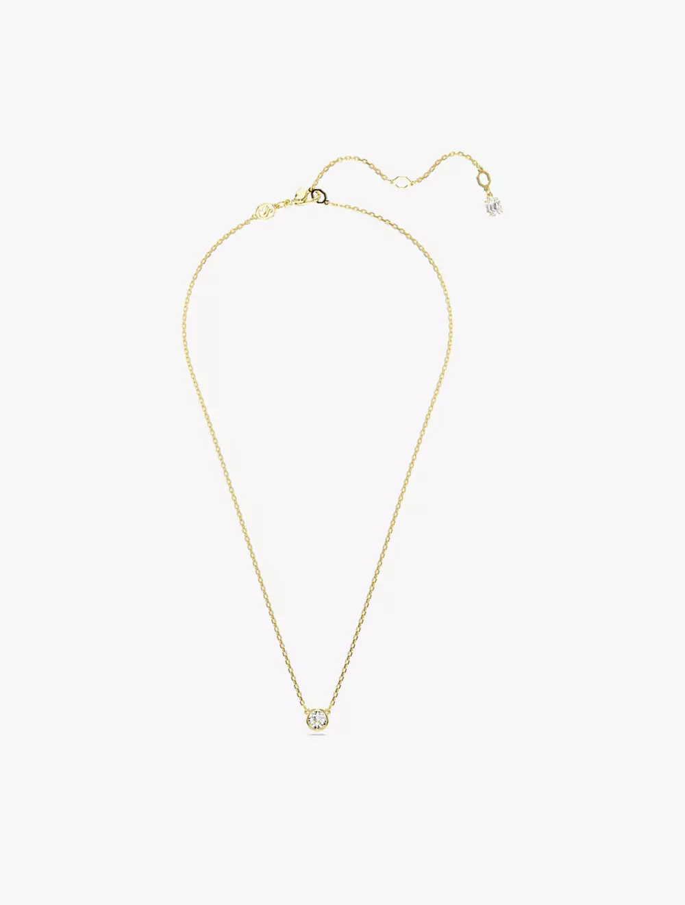 Imber Pendant, Round Cut, White, Gold-Tone Plated - White