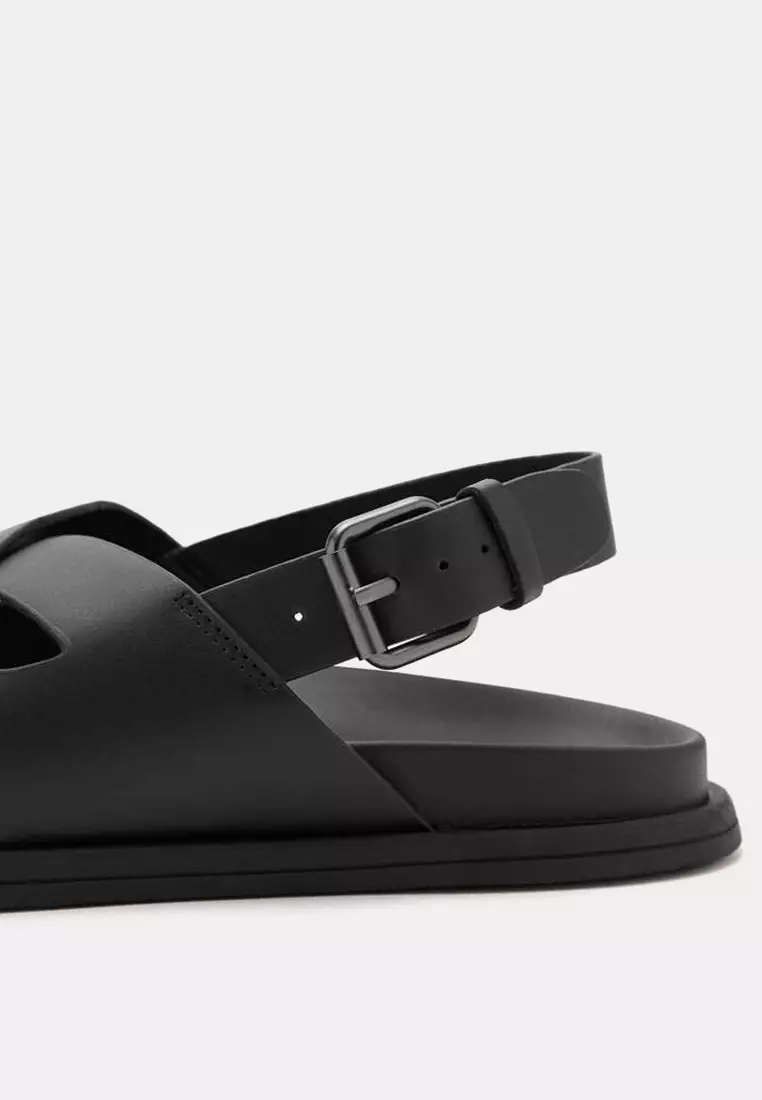 Cross-Strap Leather Sandals