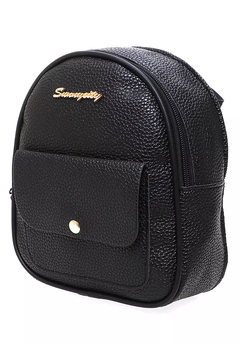 Cellyn Tas Ransel Wanita Backpack Women Design Stylish Material Kulit Leather ORIGINAL - Black