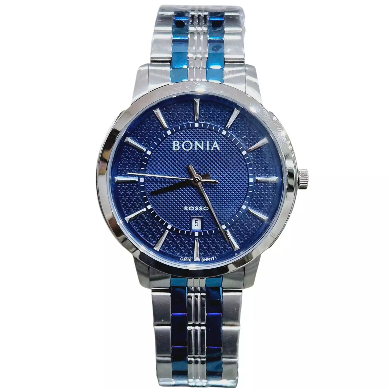 BONIA BNR171-1182BL Rantai Silver Kombinasi Biru Dasar Biru Cowok