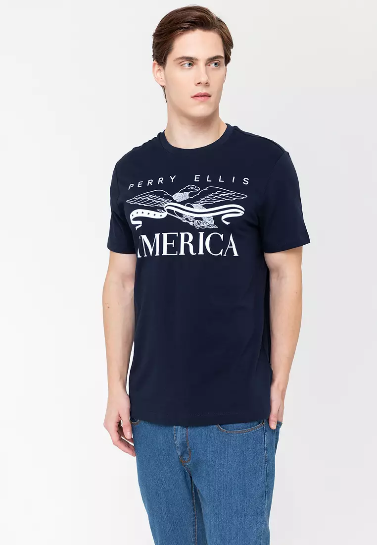 Buy Perry Ellis Perry Ellis America Eagle Print T-Shirt 2023 Online ...