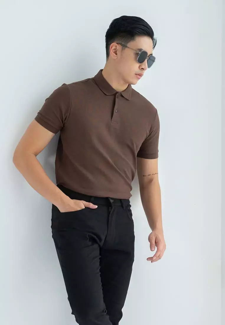 Kale Park Brown / Kaos Polo Pria Lengan Pendek Kerah / Polo Shirt Slim Fit