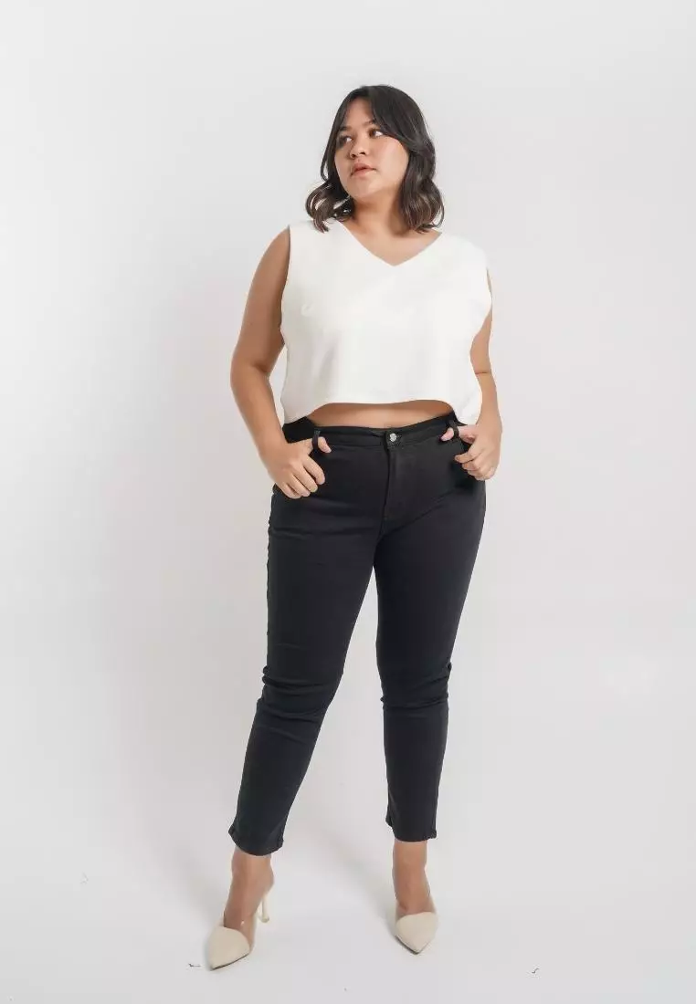 Plus Size Korean Jeans Ivy Black