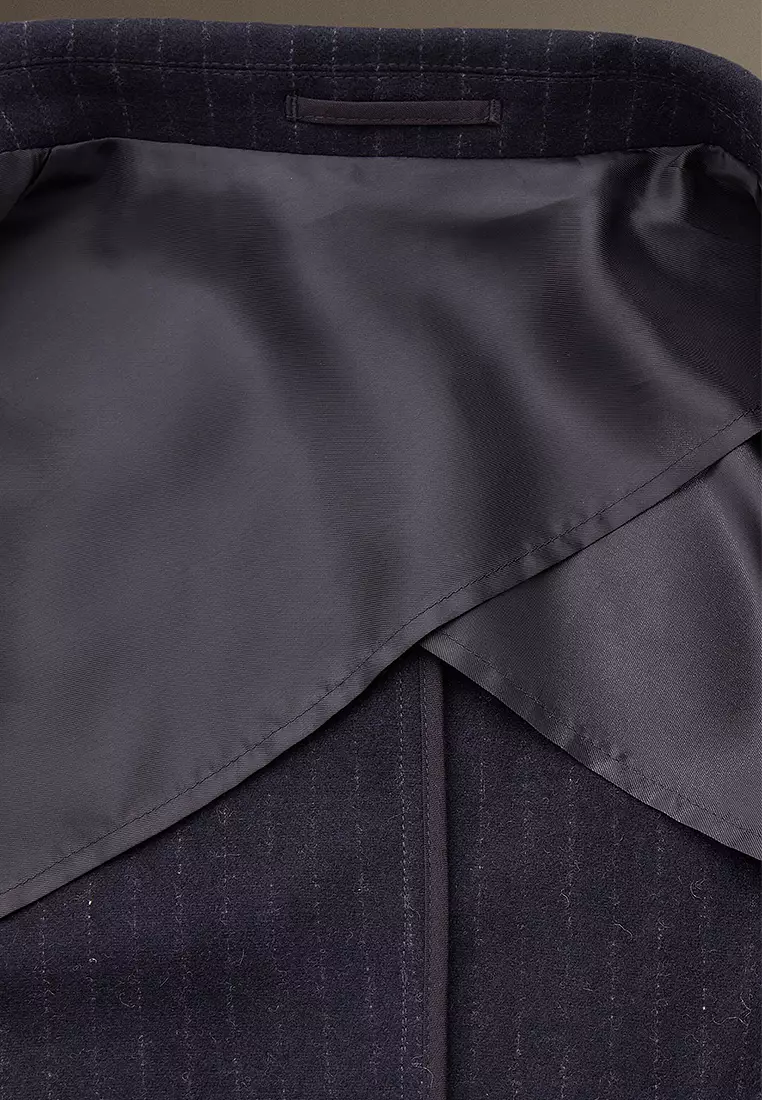 Pinstriped Wool Blazer - Regular