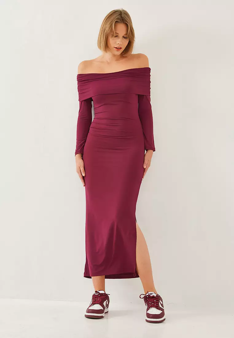 Women's Madonna Collar Long Dress 374 60351137