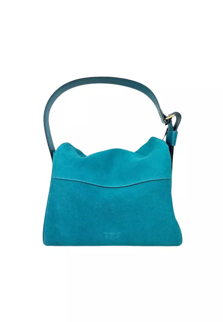 Pinko Suede and calfskin medium shoulder handbag for women 101442 A0F6 X36Q