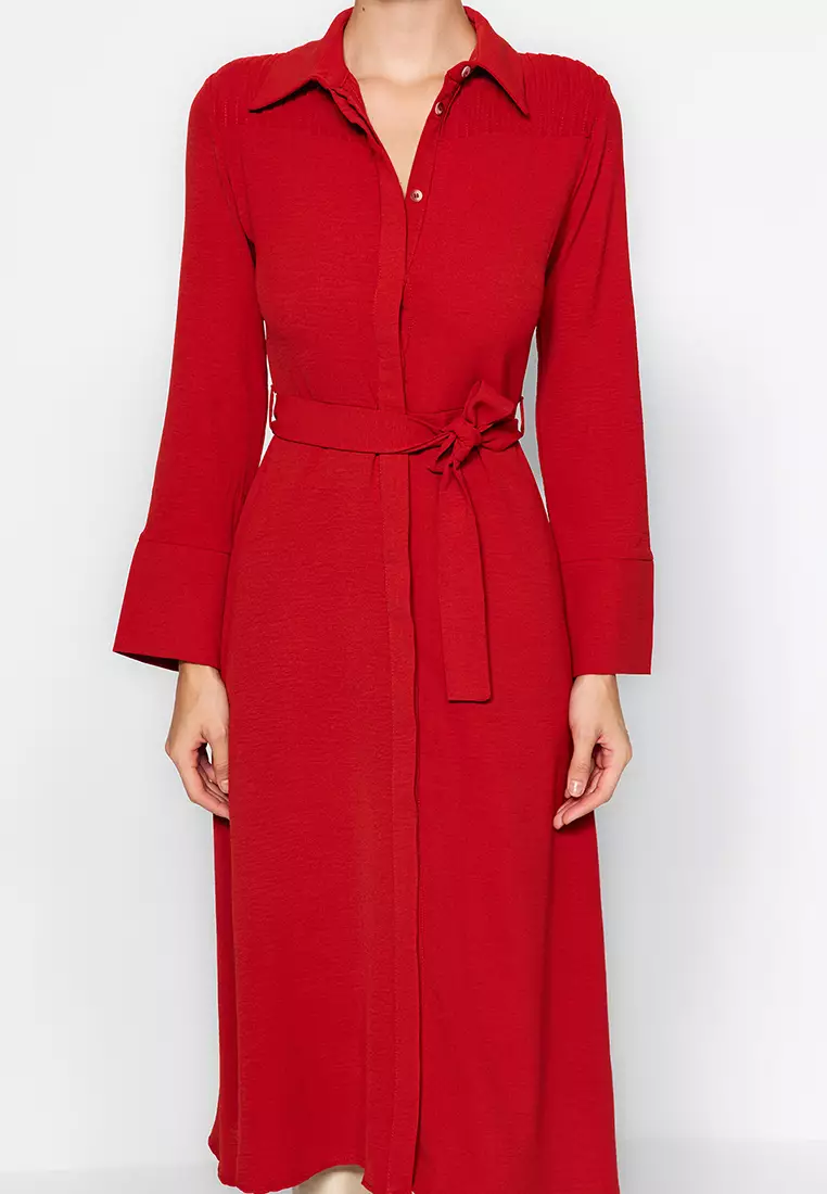 Collared Midi Shirt Dress