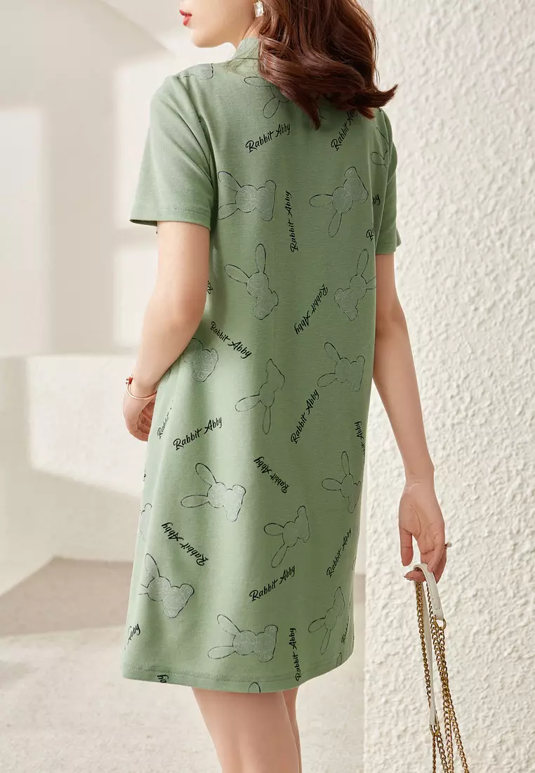 Casual Bunny Print Dress