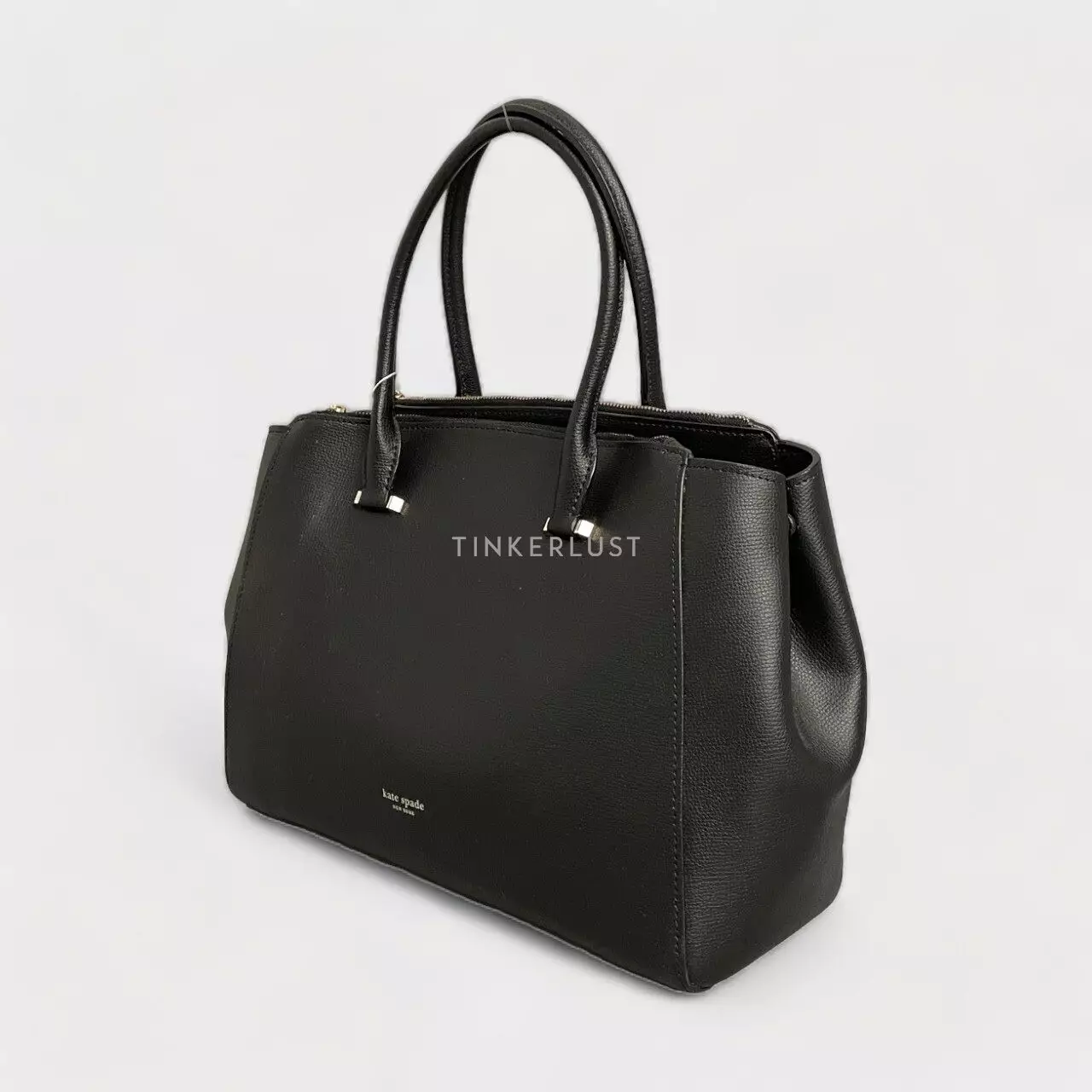 PRELOVED Kate Spade Sydney Large Double Zip Black Leather GHW Satchel