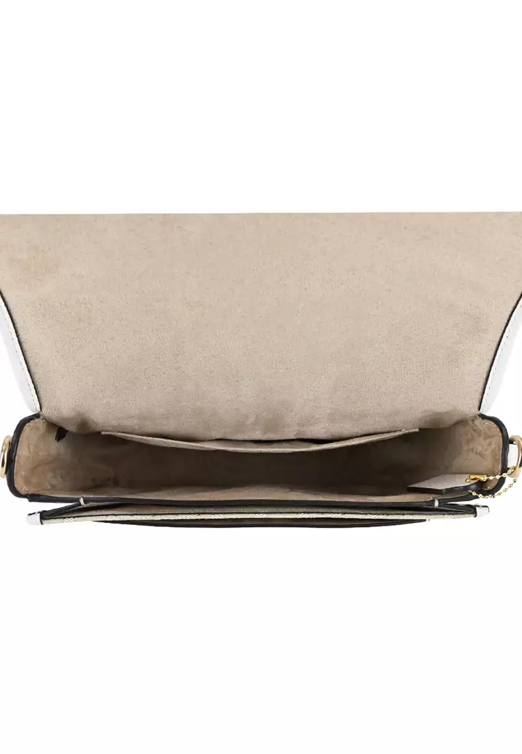 Lonnie Crossbody In Signature Jacquard - Light Brown/White