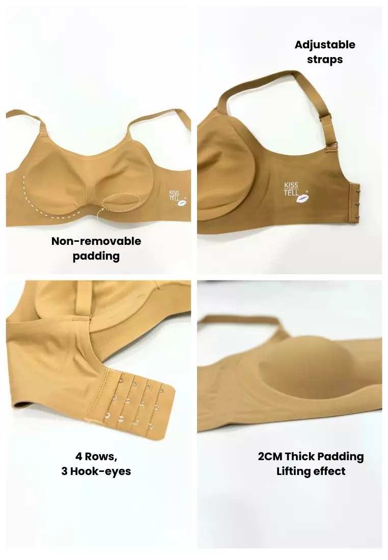 3 Pack Layla Wireless  Bra Bundle - Grey, Nude, Black