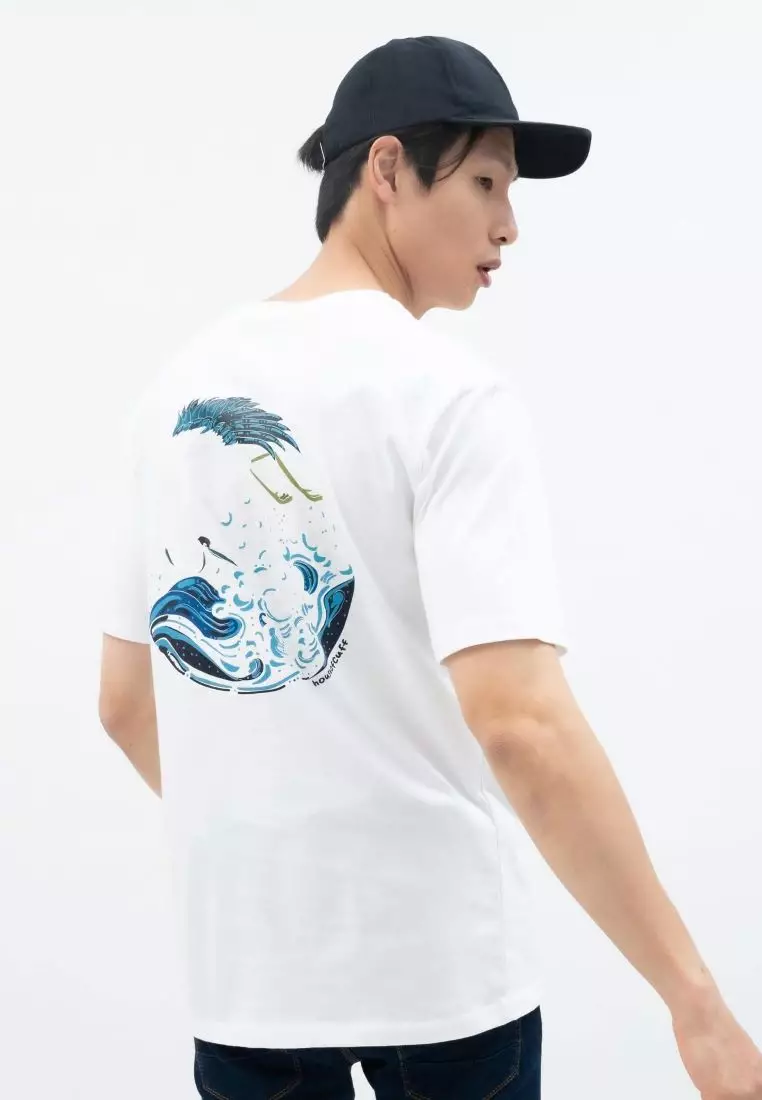 Houseofcuff T-shirt Kaos Putih Motif Bangau Laut Tersedia Size S-4XL