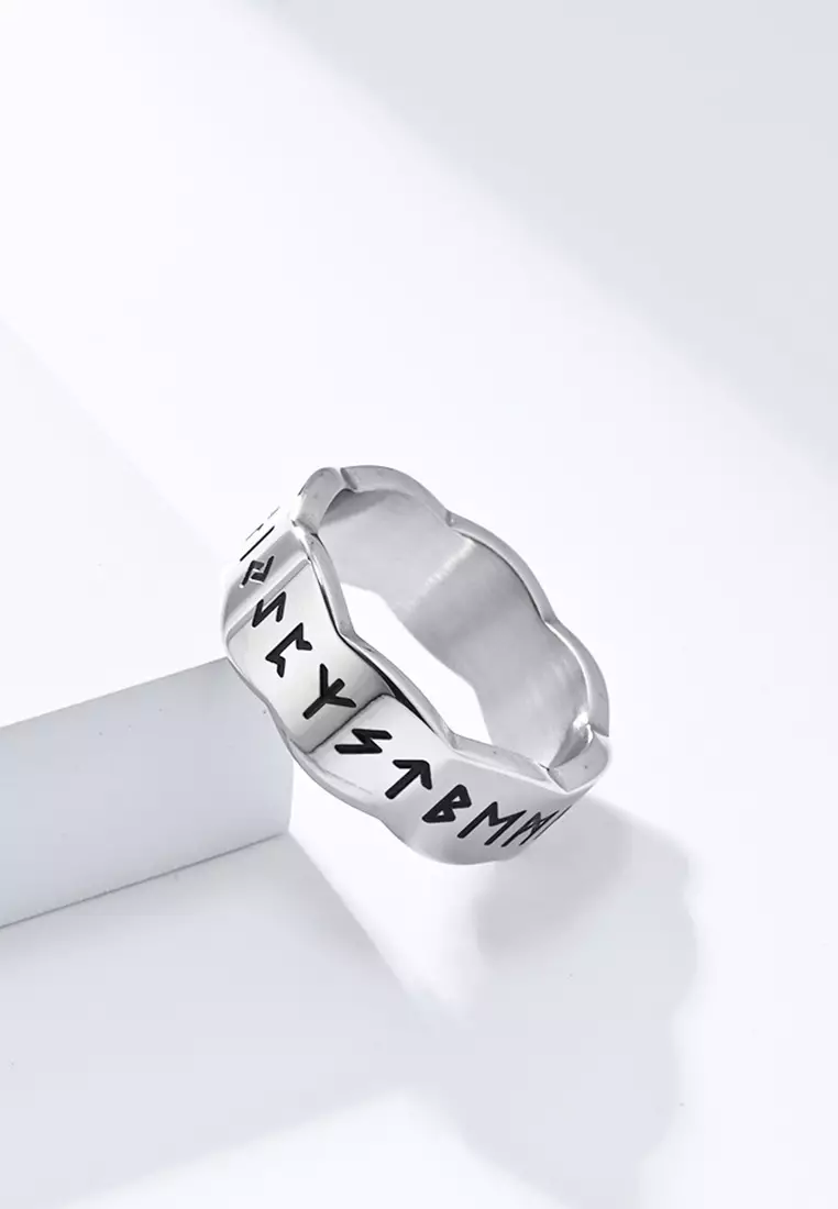 Titanium Steel Runes Ring JW QF-JZ822