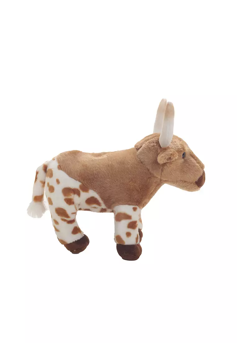 Boneka Binatang Animal Plush Sapi Cow Print Motif Coklat Muda 23x17 cm