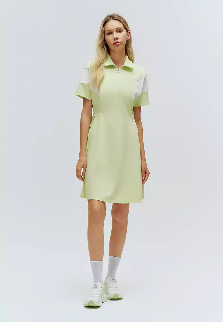 女裝 K-SWISS LOGO 拼色半拉鏈 POLO 連身裙