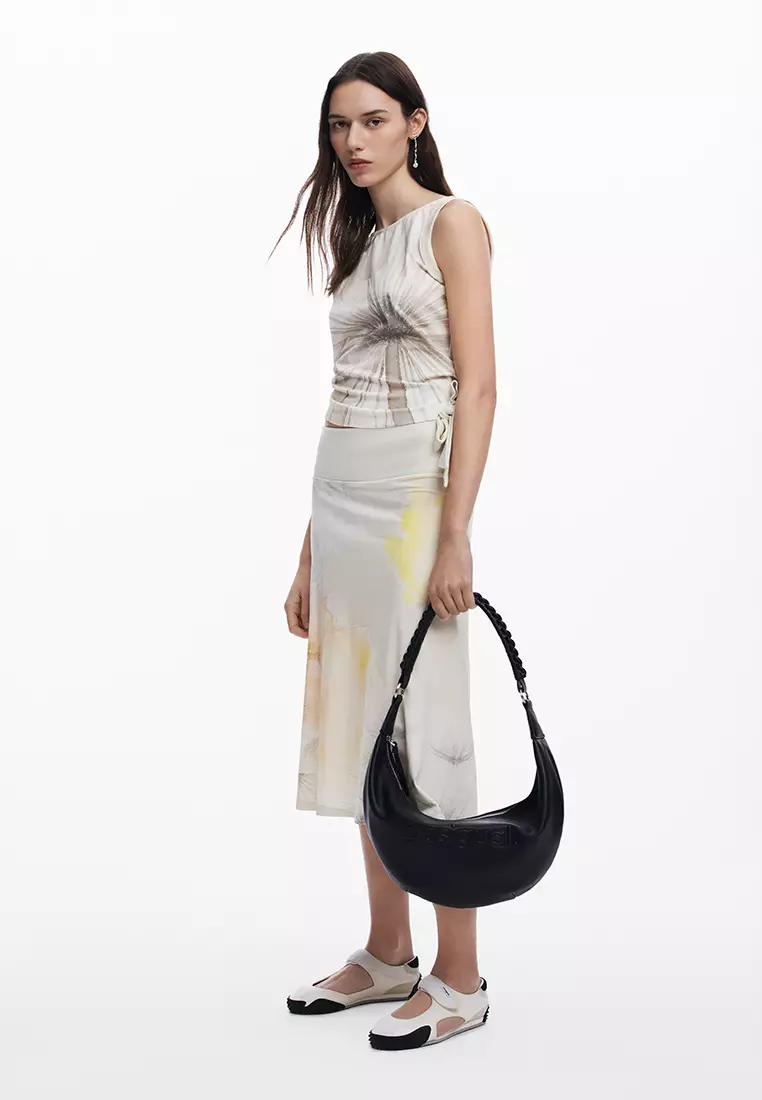 Medium faux leather bag with 3D logo