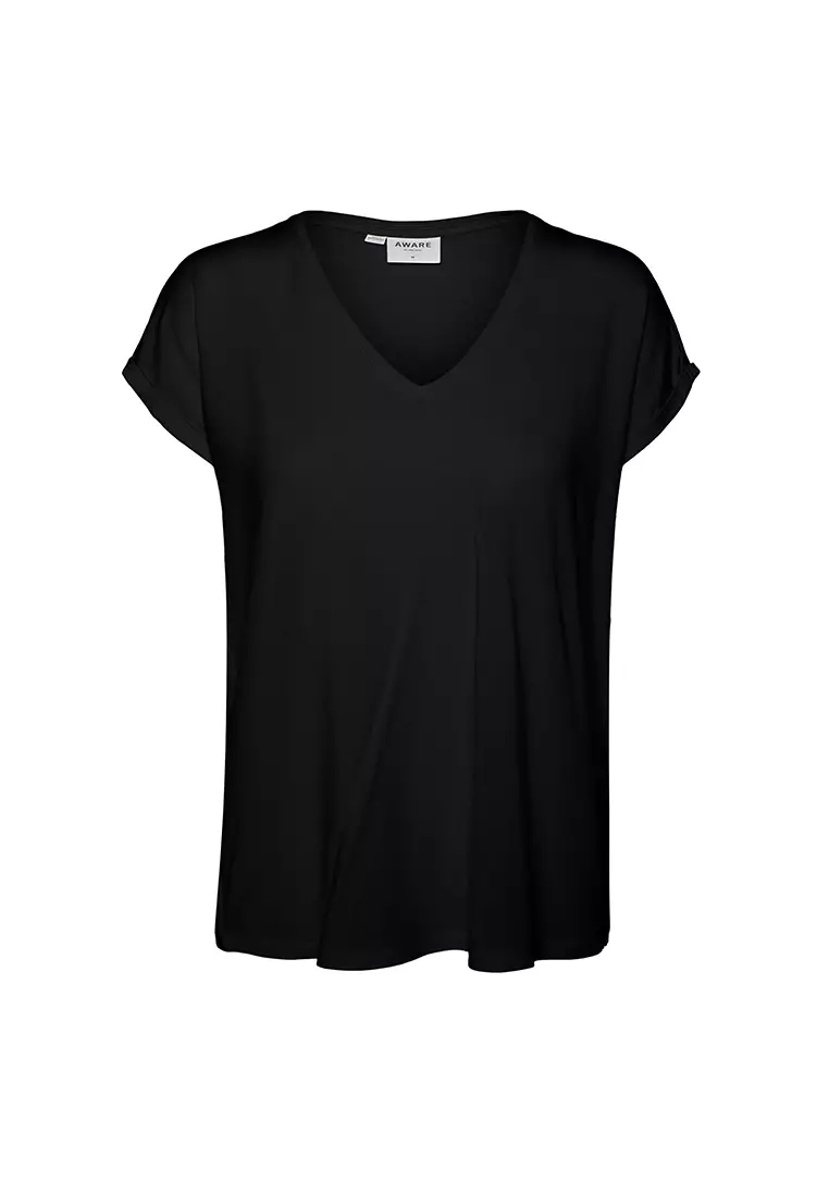 Buy Vero Moda Plus Size Aya Short Sleeves V-Neck Tee 2024 Online | ZALORA