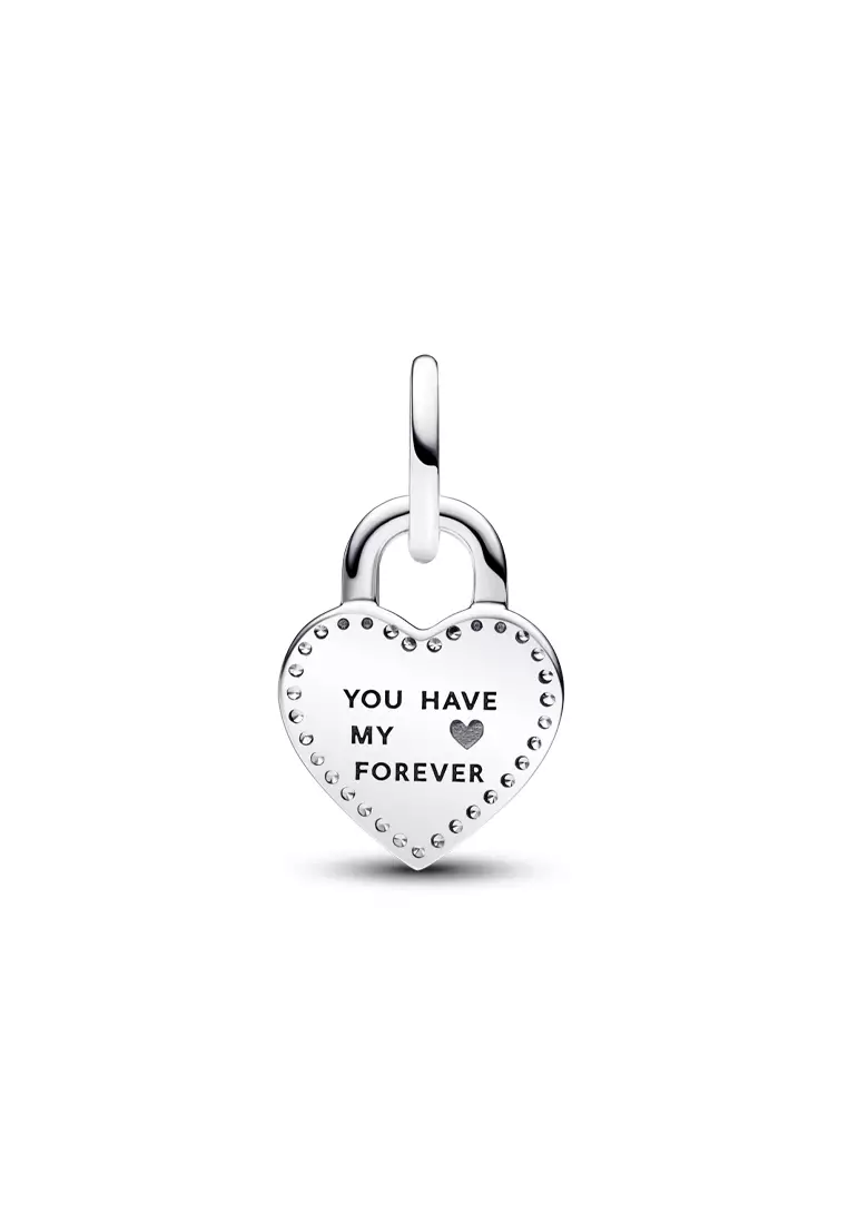 Buy PANDORA Pandora Twotone Twistable Heart Padlock Double Dangle