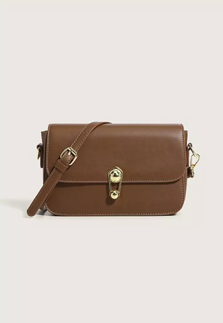 Buy Lara Women s Plain Leather Flap Magnetic Closure Cross body